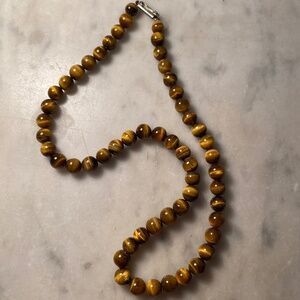 Tiger Eye beaded necklace, 18 inches